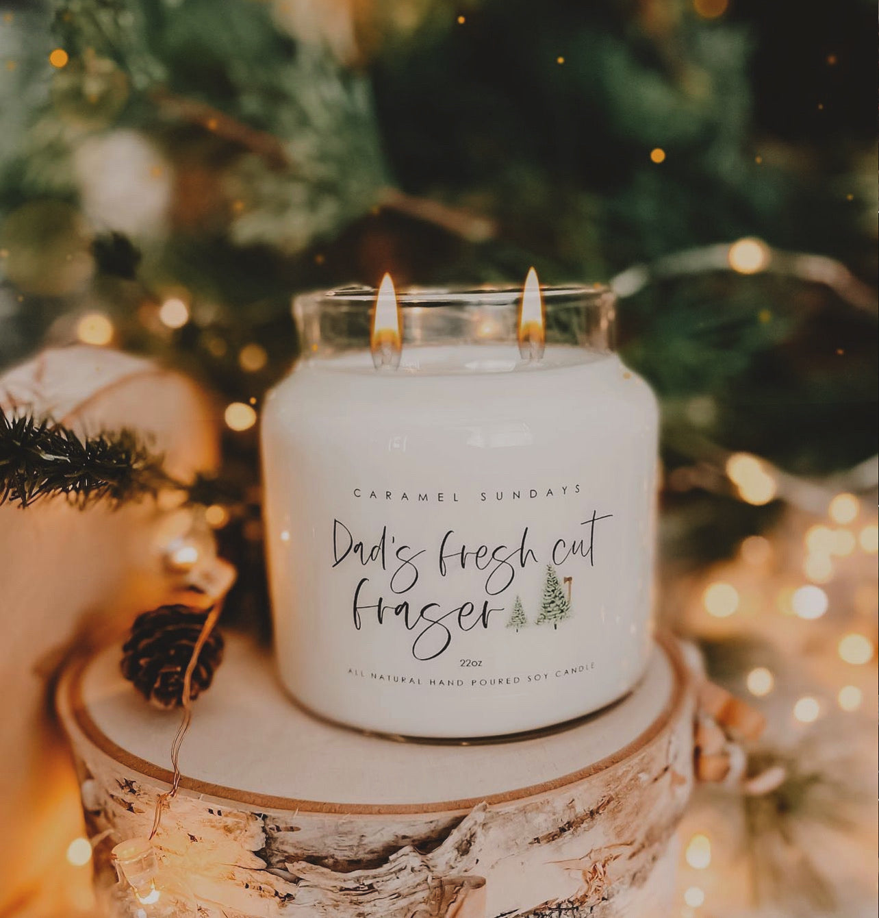 2 Wick Dad's Fresh Cut Fraser Soy Wax Candle