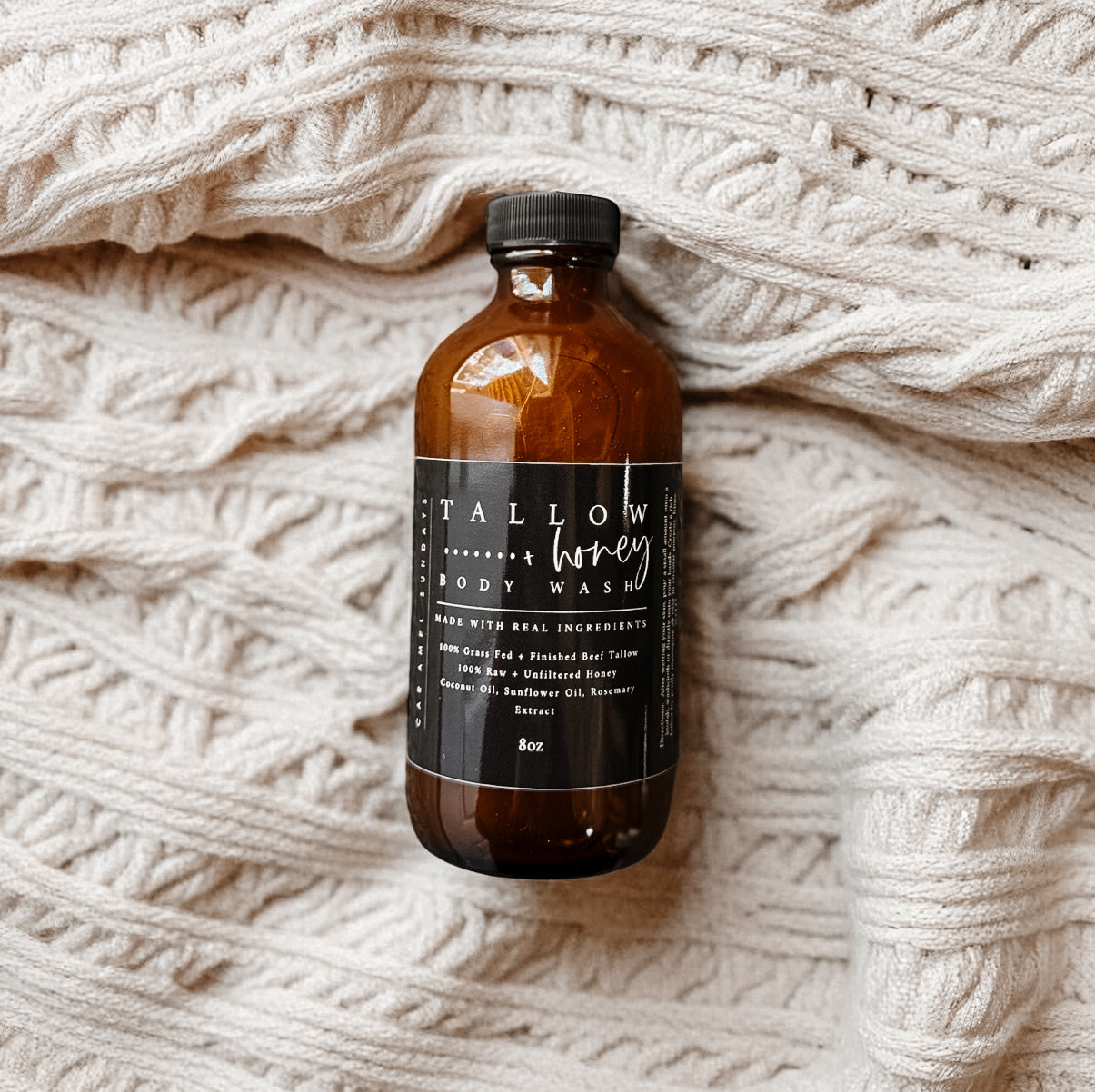 8oz Moisturizing Tallow + Honey Body Wash