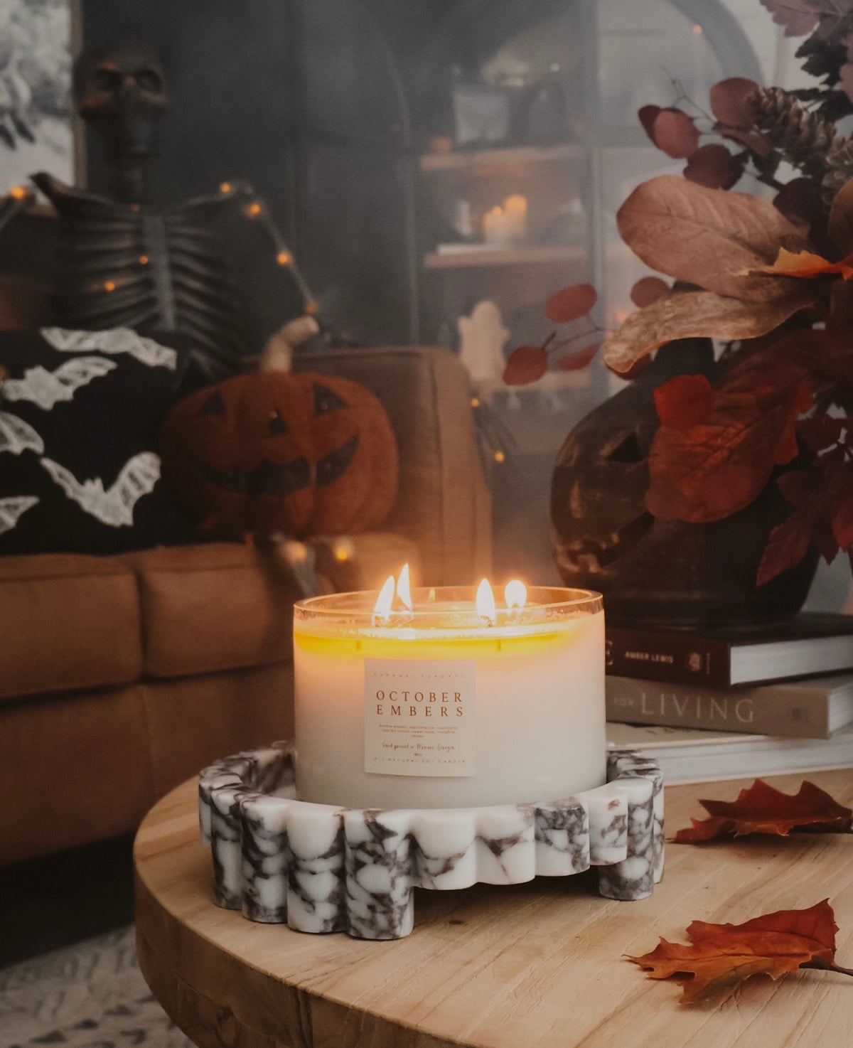 LARGE 4 Wick October Embers Soy Wax Candle