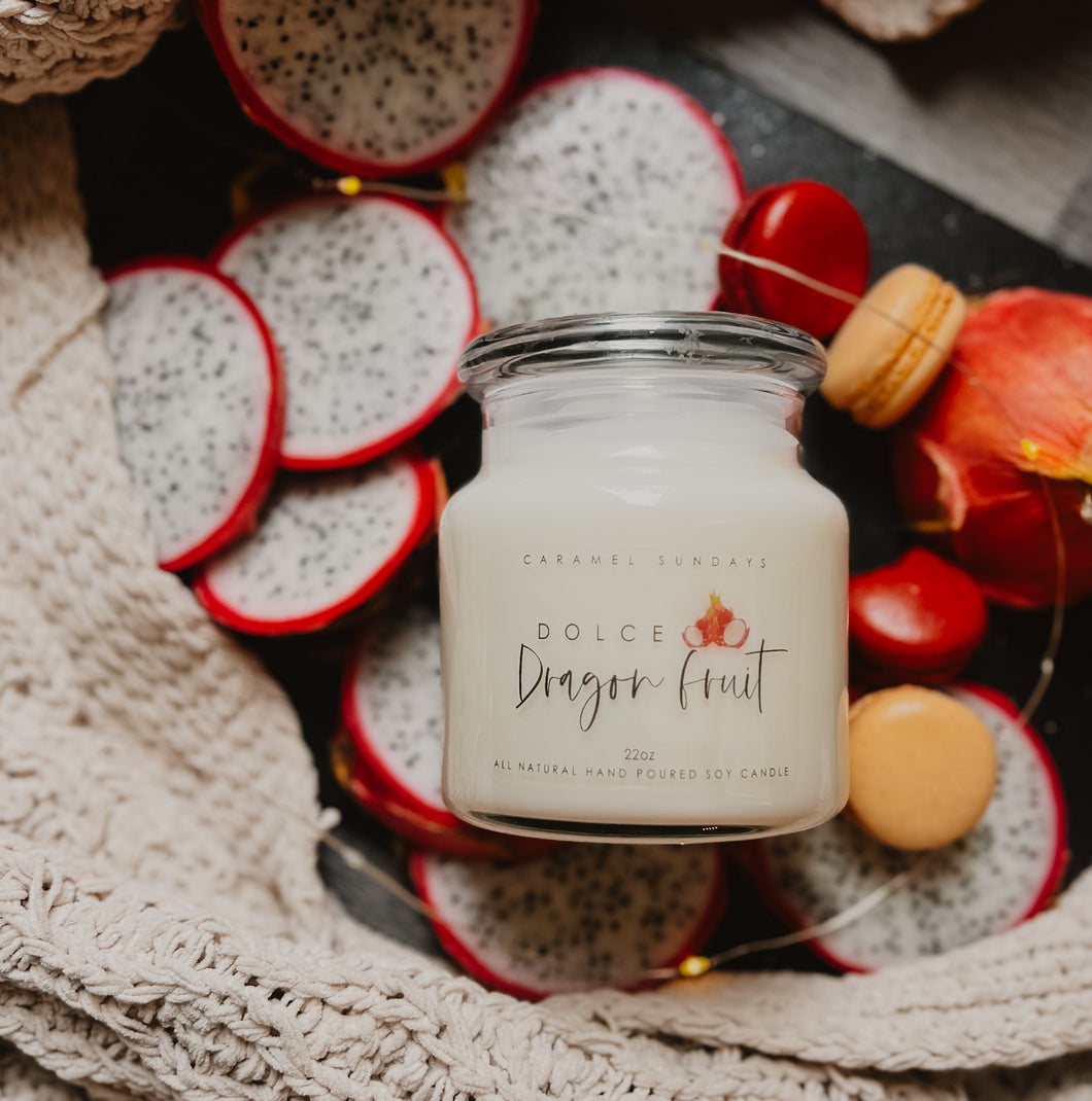 22oz 2 Wick Dolce Dragonfruit Soy Wax Candle