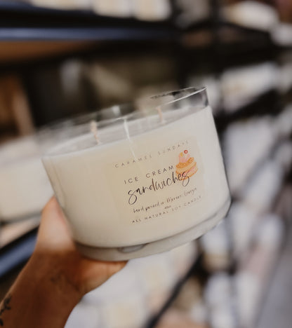 LARGE 40oz 4 Wick Ice Cream Sandwiches Soy Wax Candle