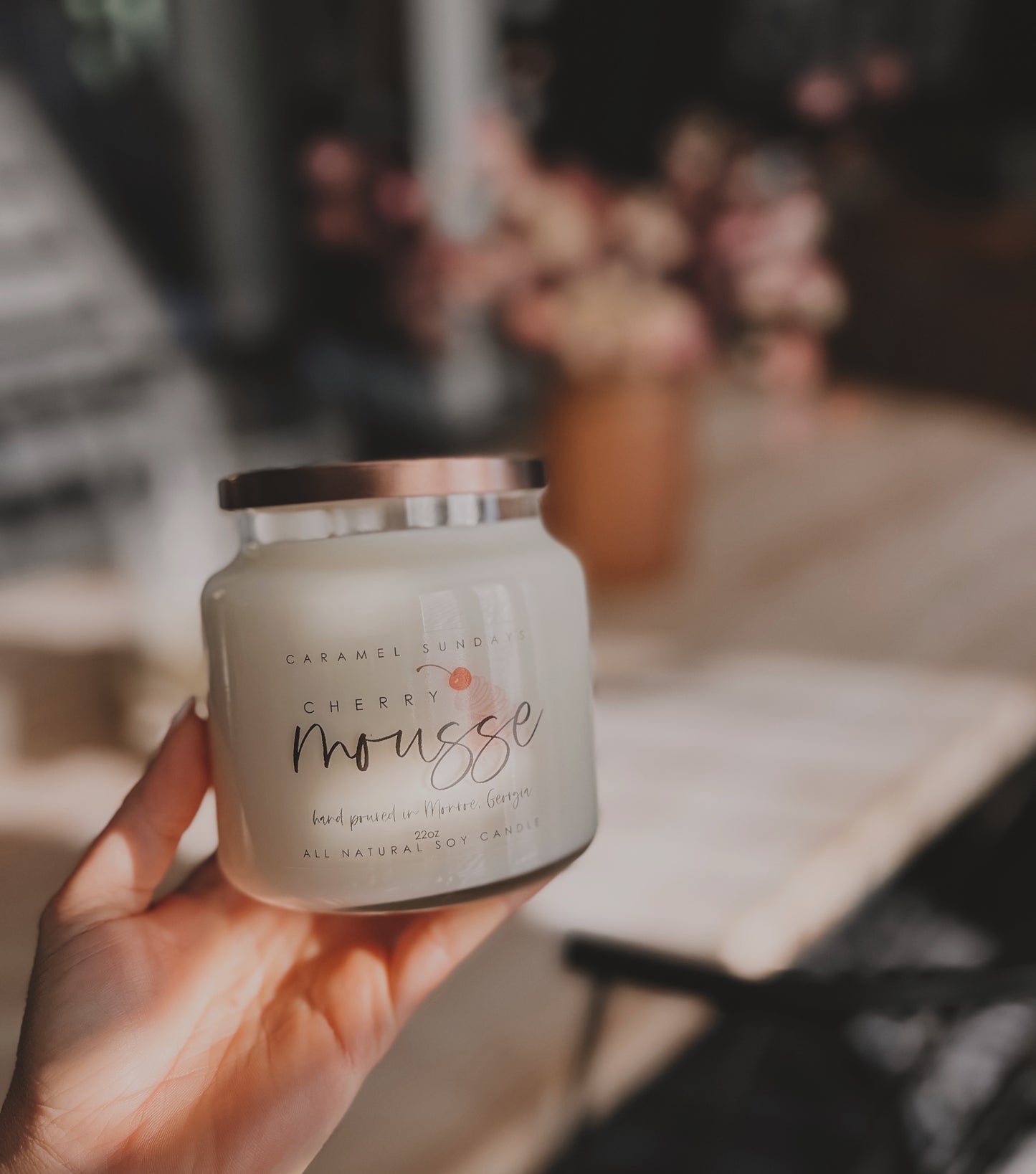 2 Wick Cherry Mousse Soy Wax Candle