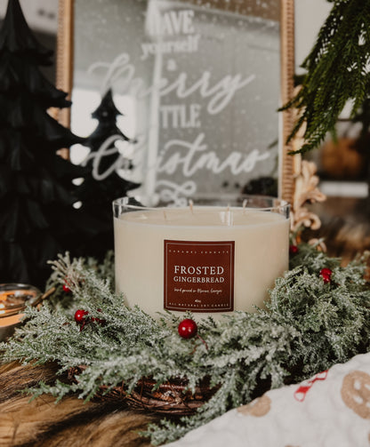 LARGE 40oz 4 Wick Frosted Gingerbread Soy Candle
