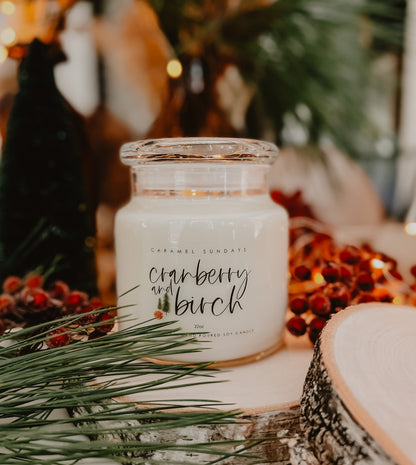 2 Wick Cranberry + Birch Soy Wax Candle