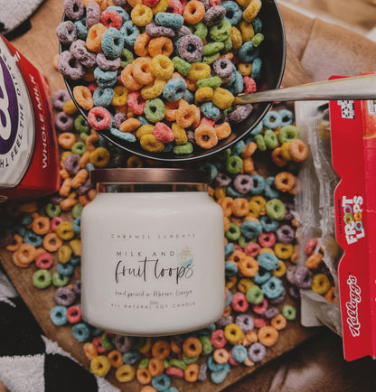 2 Wick Milk + Fruit Loops Soy Wax Candle