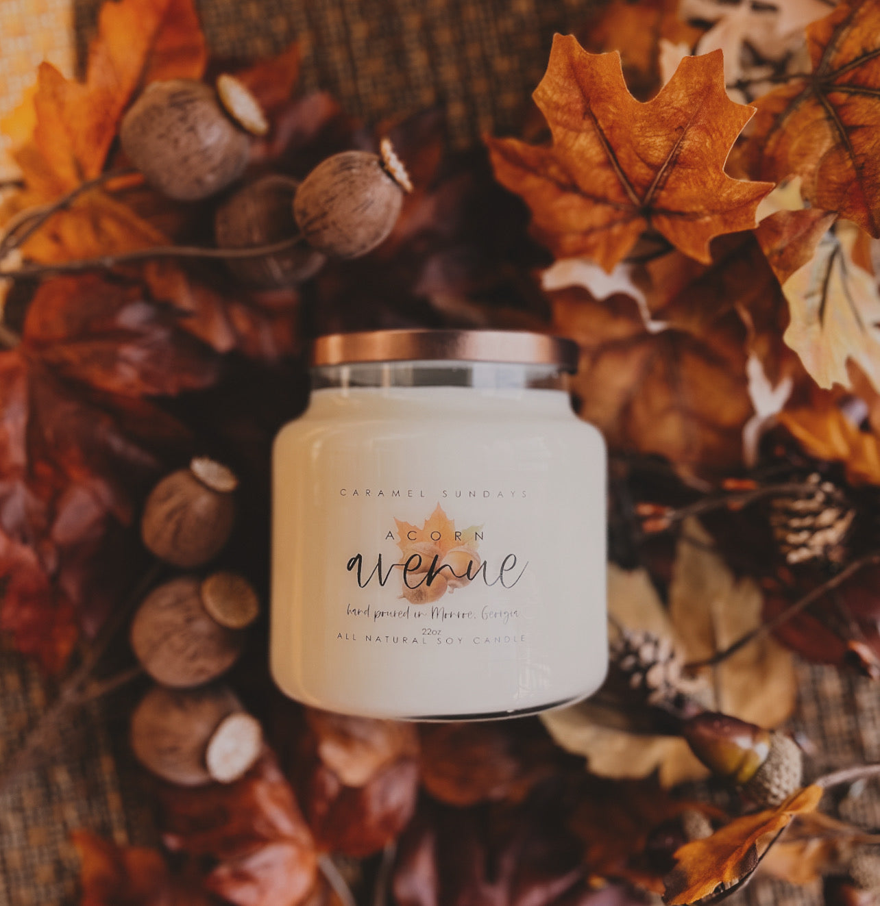 2 Wick Acorn Avenue Soy Wax Candle
