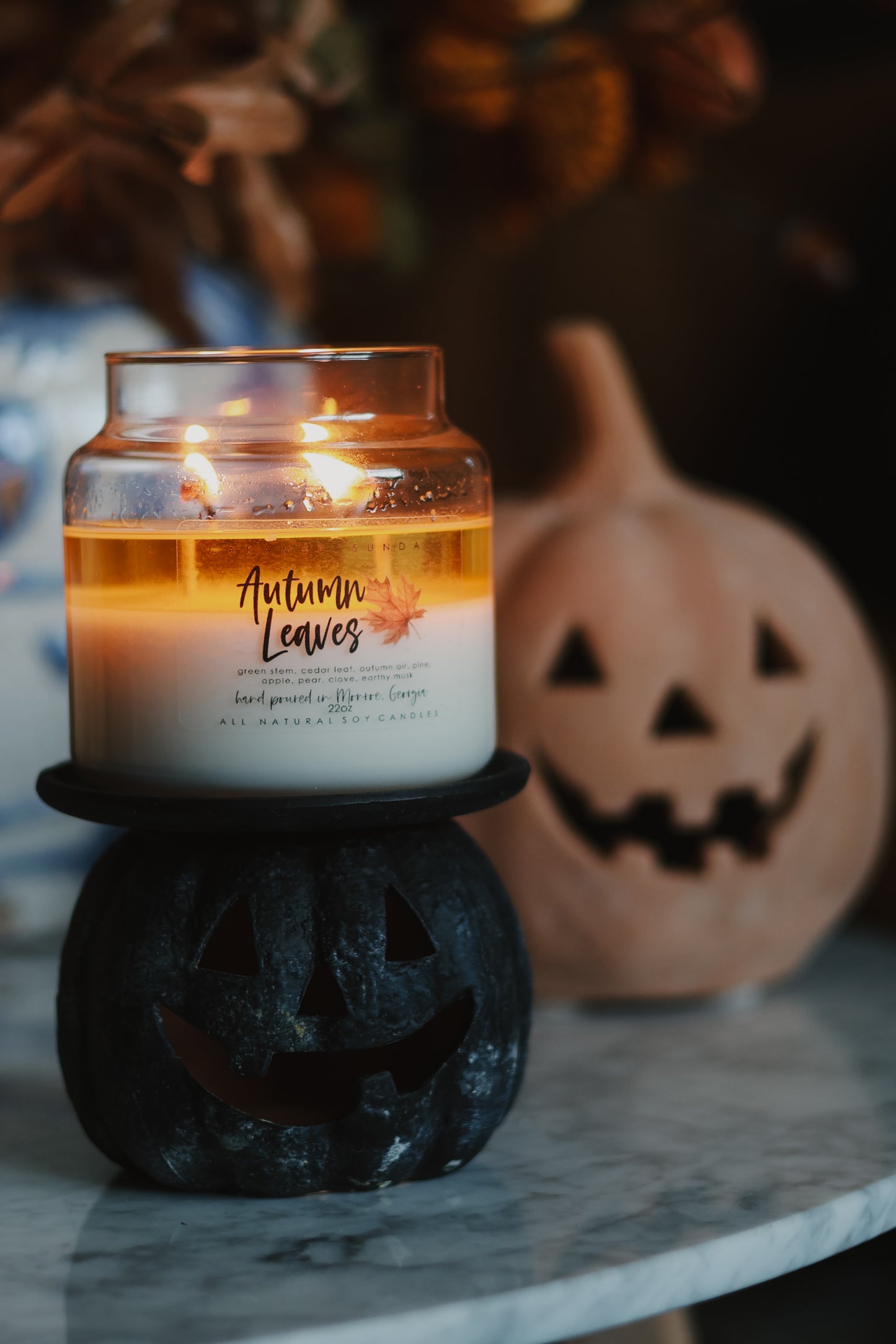 2 Wick Autumn Leaves Soy Candle