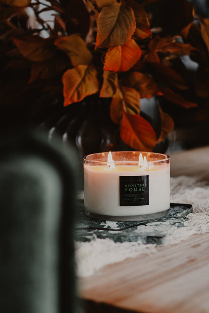 LARGE 4 Wick Monster House Soy Wax Candle