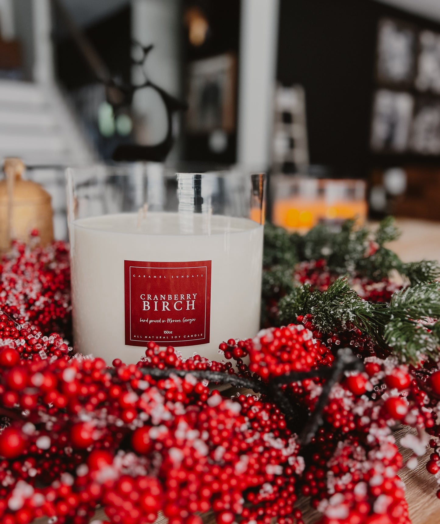 XXL 150oz 4 Wick Cranberry + Birch Soy Candle