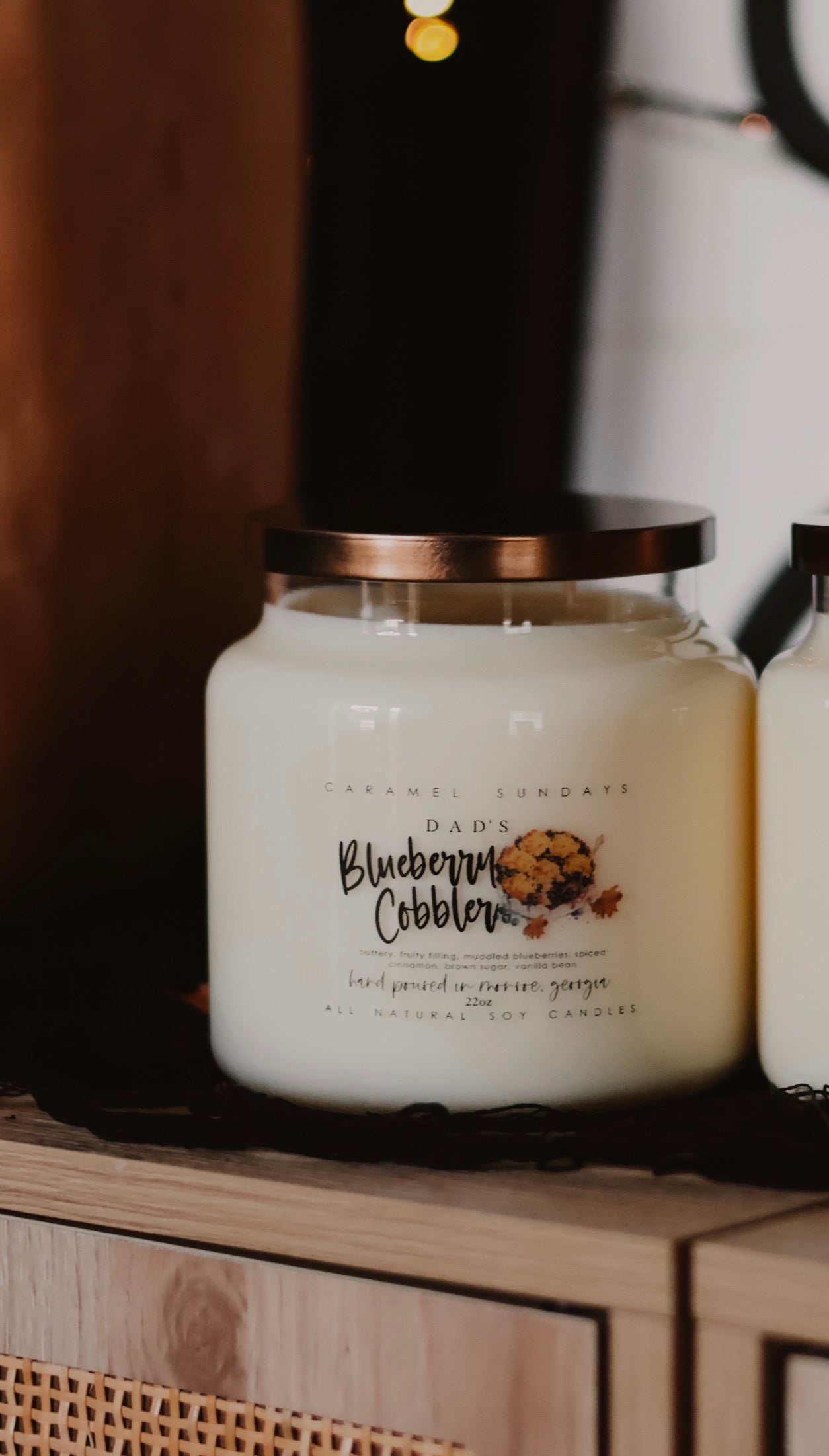 2 Wick Dad’s Blueberry Cobbler Soy Wax Candle