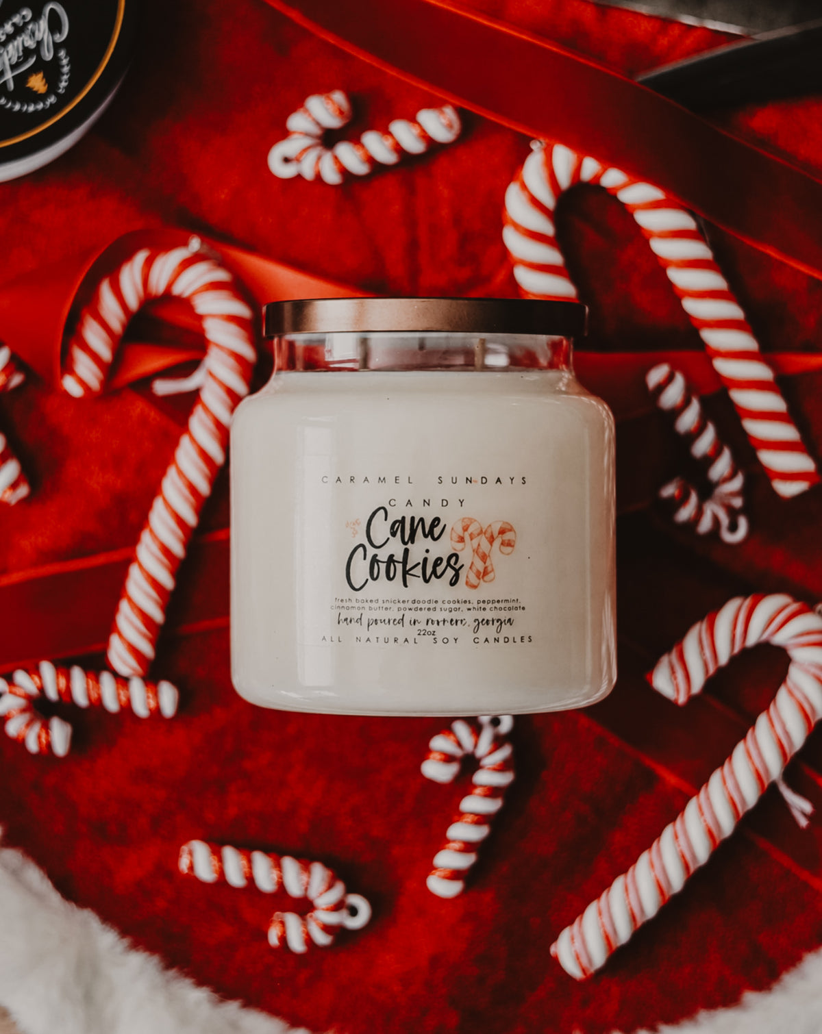 2 Wick Candy Cane Cookies Soy Wax Candle