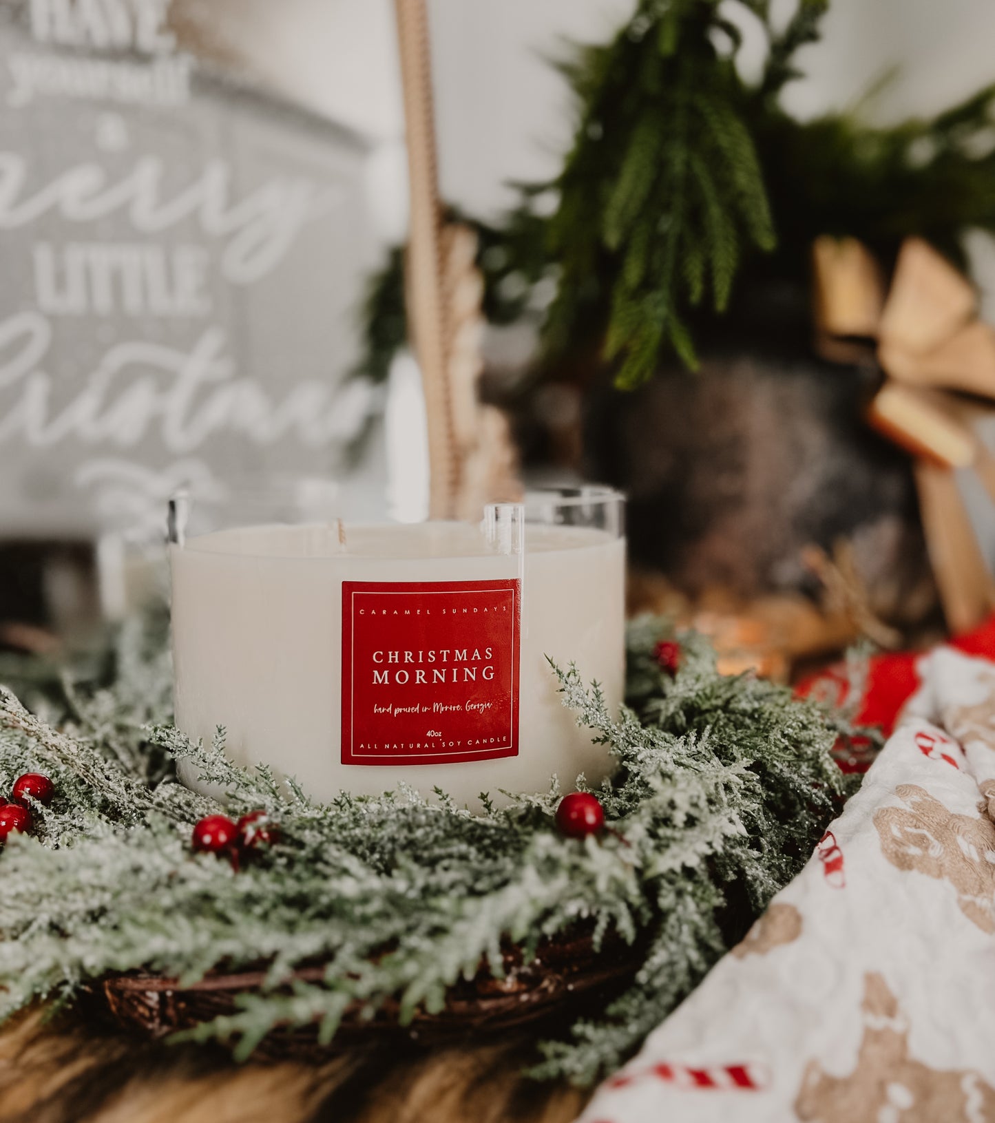 LARGE 4 Wick Christmas Morning Soy Candle