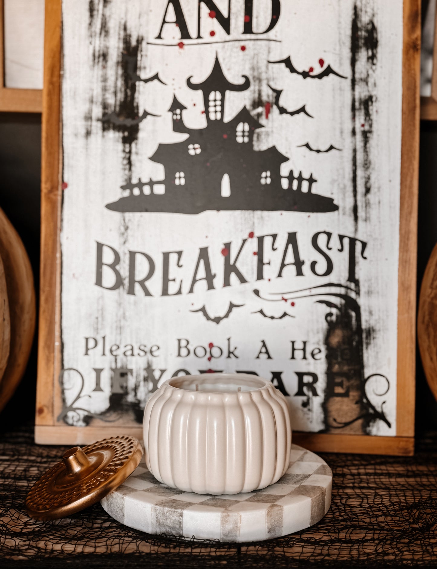 Blueberry Pumpkin Pancake - Premium IVORY Pumpkin Jar Soy Wax Candle -