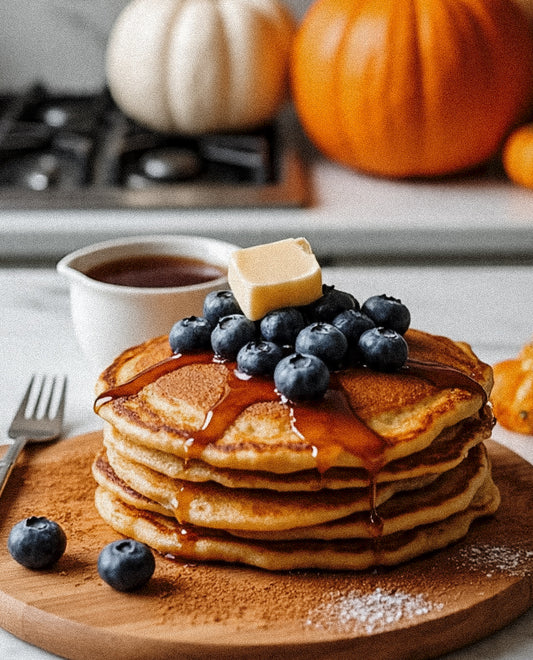 Blueberry Pumpkin Pancake - Premium IVORY Pumpkin Jar Soy Wax Candle -
