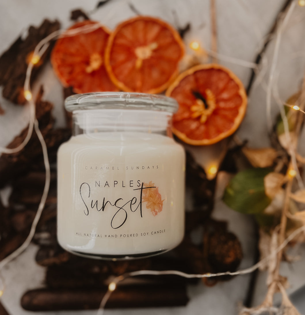 22oz 2 Wick Naples Sunset Soy Wax Candle