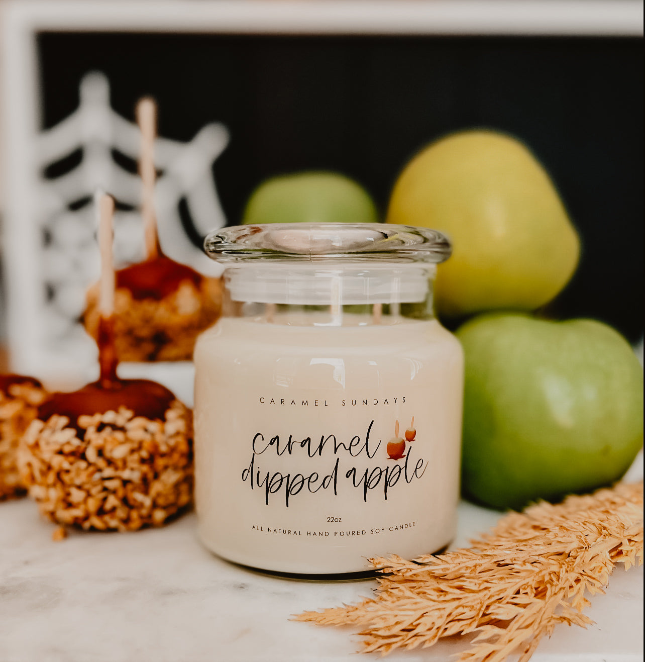 2 Wick Caramel Dipped Apple Soy Wax Candle