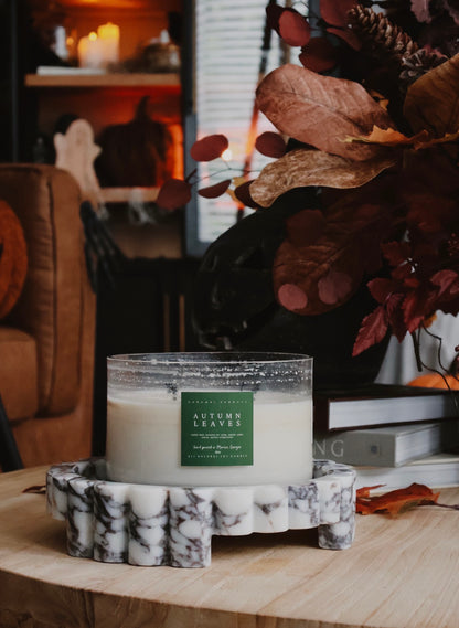 LARGE 4 Wick Autumn Leaves Soy Candle