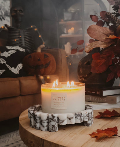 LARGE 4 Wick October Embers Soy Wax Candle