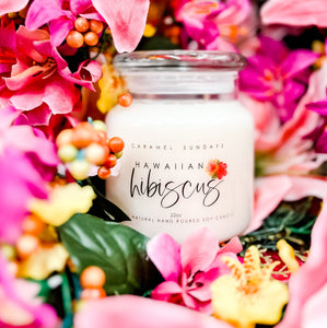 22oz 2 Wick Hawaiian Hibiscus Soy Wax Candle