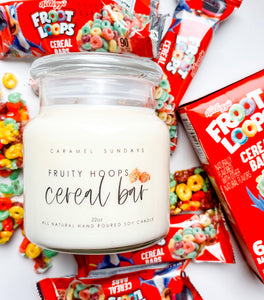 22oz 2 Wick Fruity Hoops Cereal Bar Soy Wax Candle