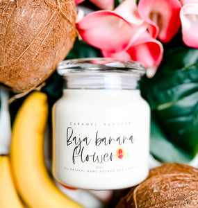 22oz 2 Wick Baja Banana Flower Soy Wax Candle
