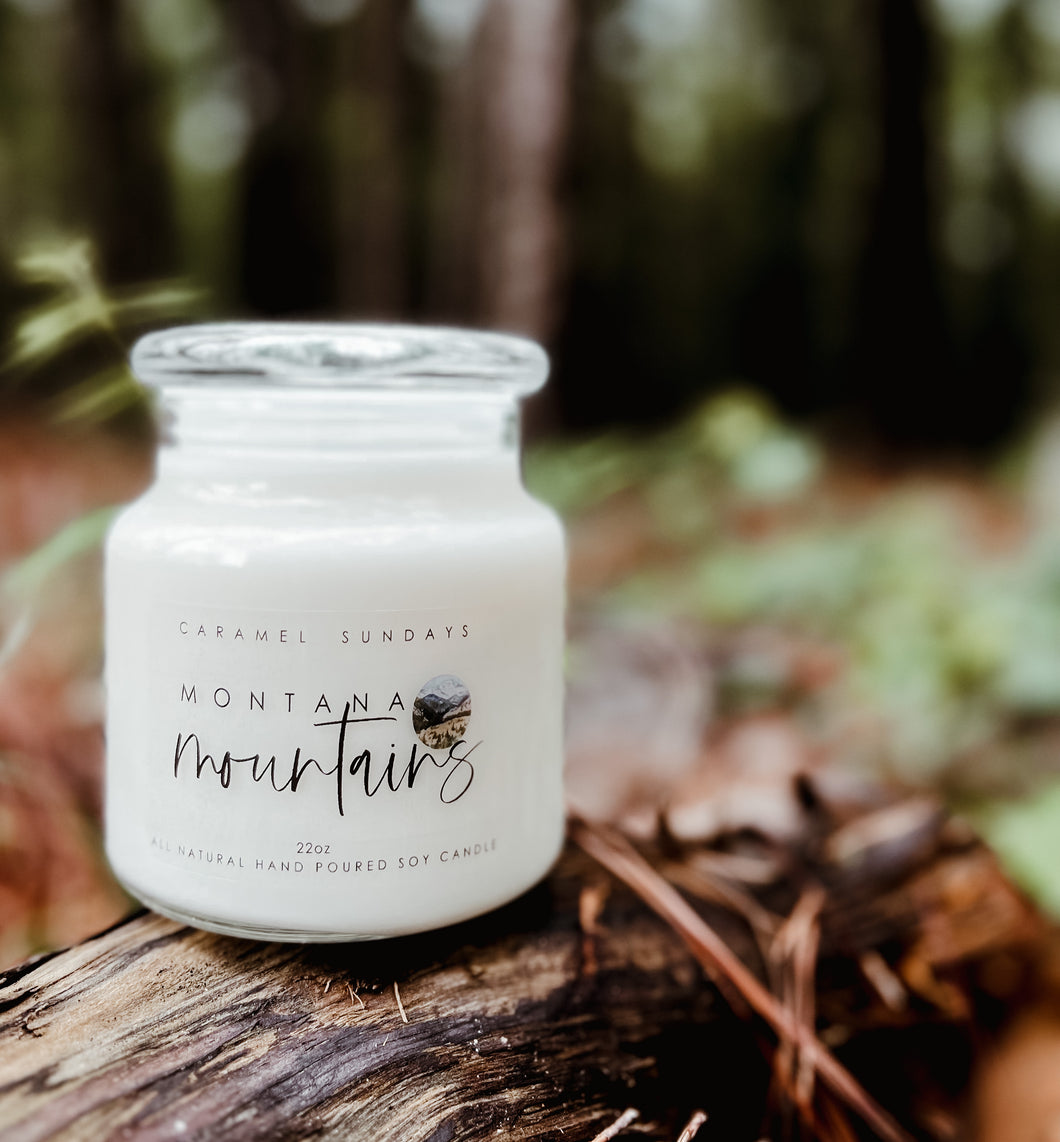 22oz 2 Wick Montana Mountains Soy Wax Candle