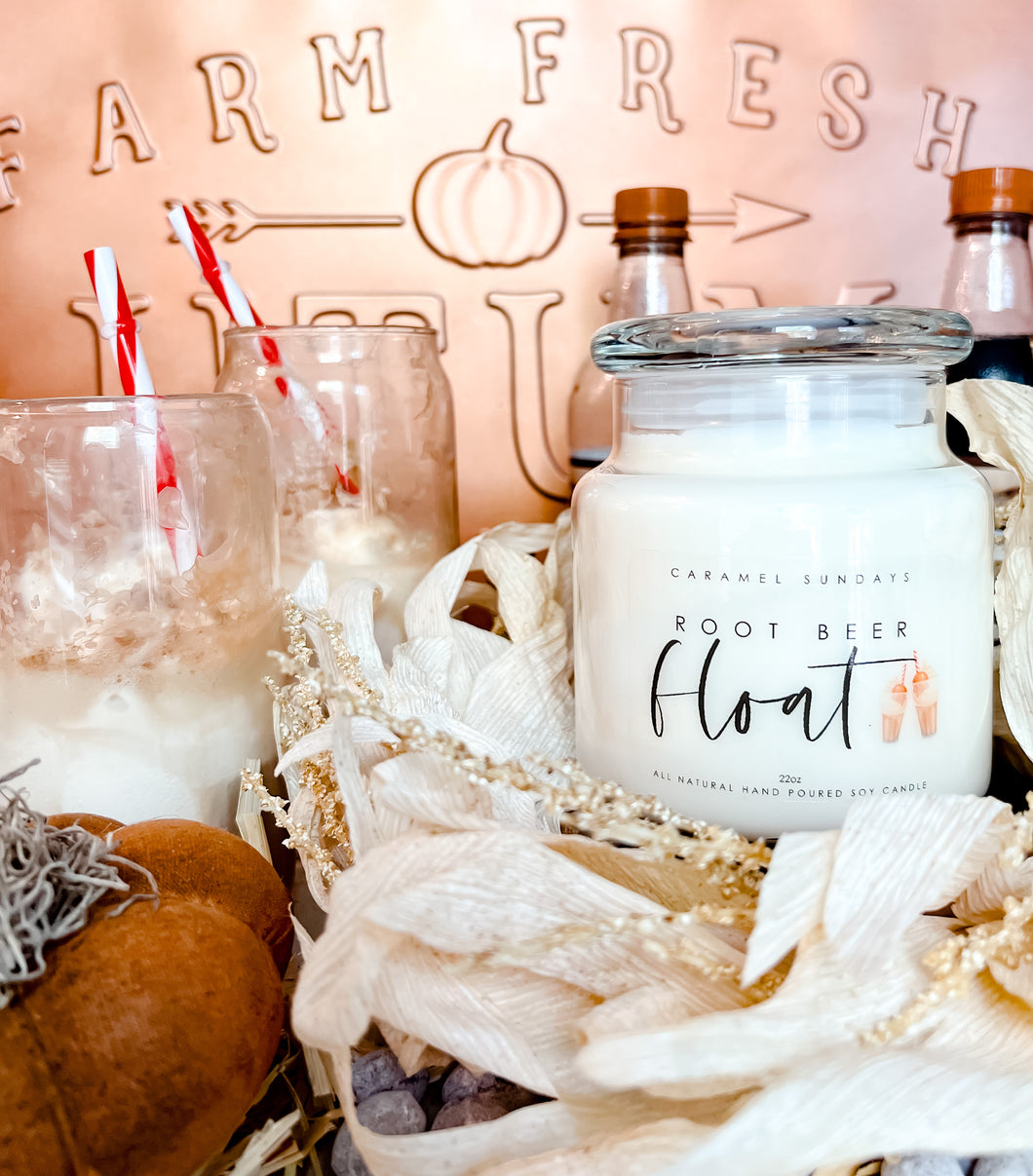 22oz 2 Wick Rootbeer Float Soy Wax Candle
