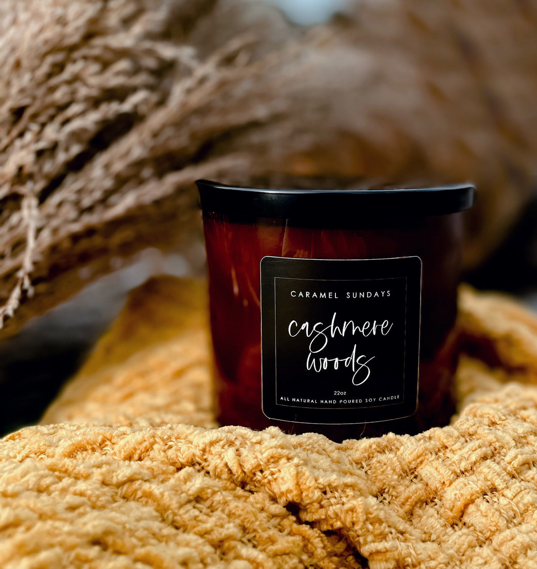 22oz 3 Wick Cashmere Woods Soy Wax Candle