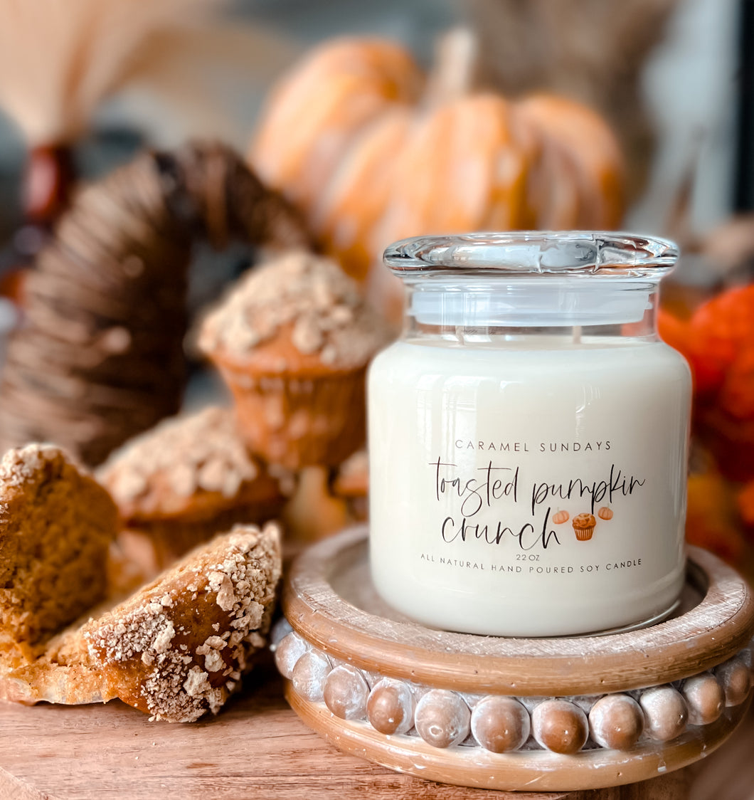 22oz 2 Wick Toasted Pumpkin Crunch Soy Wax Candle